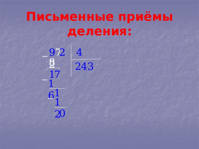 Письменные приемы деления 3 класс презентация