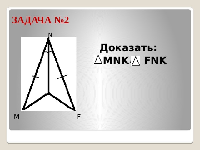 ЗАДАЧА №2 N Доказать:  MNK = FNK K F M 