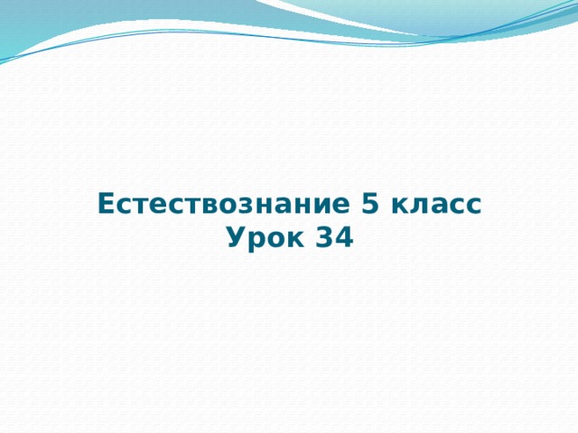 Естествознание 5 класс  Урок 34 