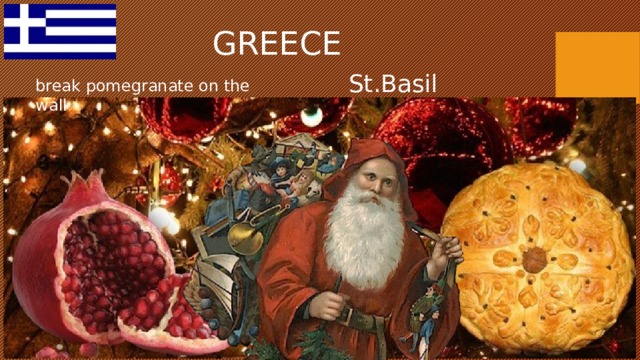 GREECE St.Basil break pomegranate on the wall 