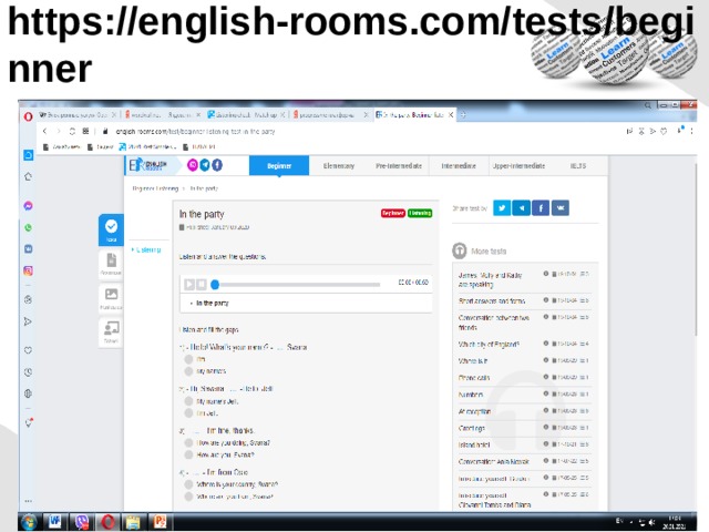 https://english-rooms.com/tests/beginner 