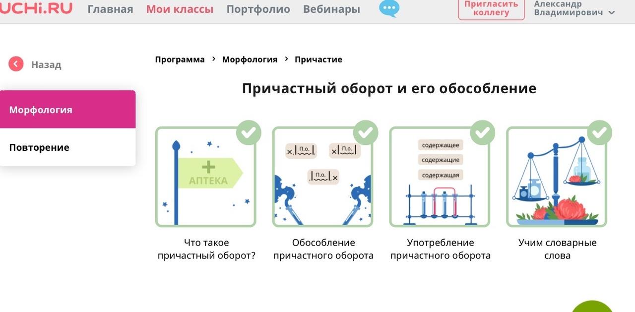 Урок по русскому языку: 