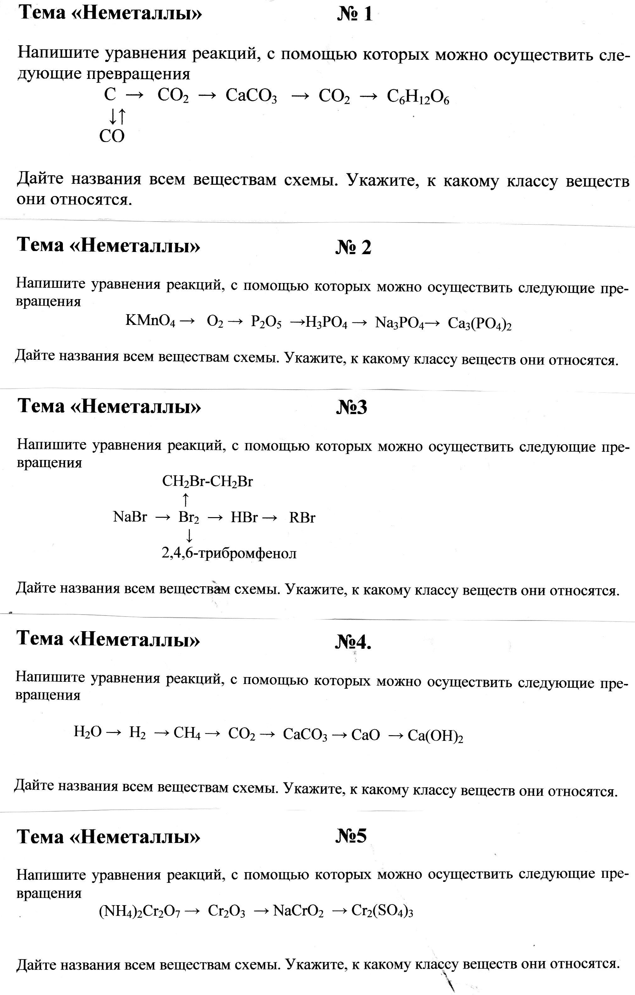 Дидактические карточки по теме,,Химические свойства неметаллов,,