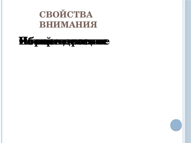 СВОЙСТВА ВНИМАНИЯ Объем Концен-трация Устой-чивость Переклю-чение Распре-деление 4 