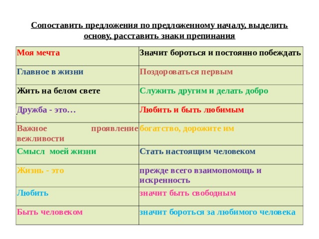 По этому предлагаю вам. Сопоставление в предложении. Сопоставить предложения это как. Сопоставьте предложения.