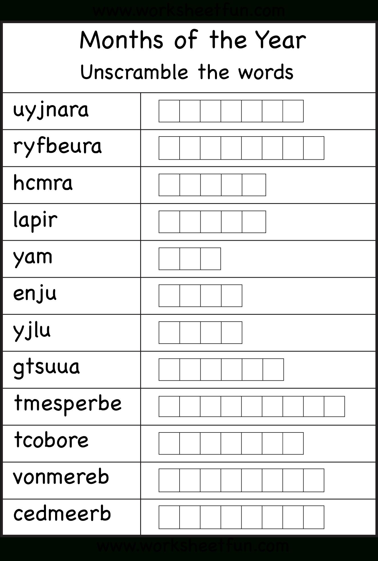 Wordwall months