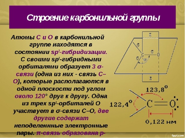 В состав карбонильной группы. Пространственное строение карбонильной группы. Электронное строение карбонильных соединений. Электронное строение карбонильной группы в альдегидах и кетонах. Электронное строение карбонильной группы.