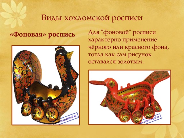 Виды хохломской росписи Для 