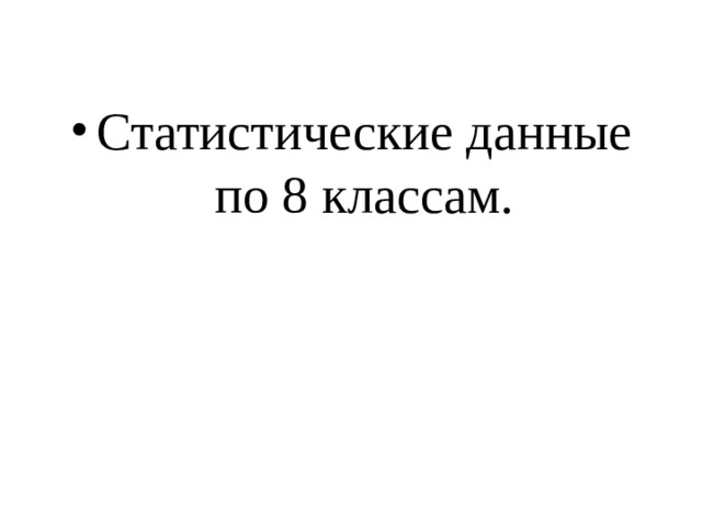 Статистические данные по 8 классам. 