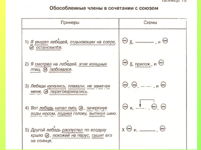 Схема предложения с примерами