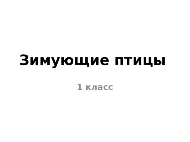 Зимующие птицы 1 класс 