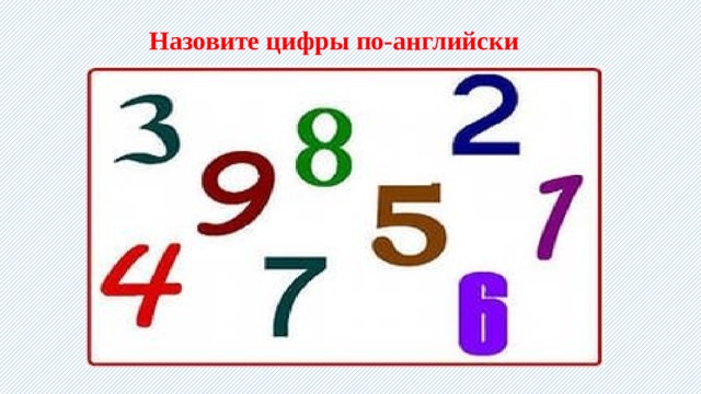 Назовите цифры по-английски 