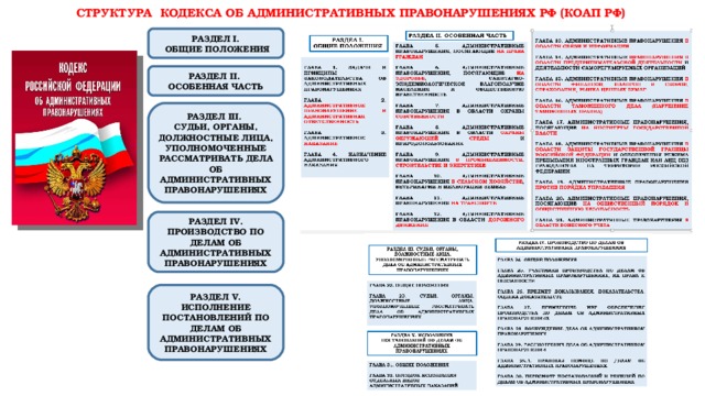 Главы коап. Структура административного кодекса схема. Структура КОАП РФ схема. Схема структуры кодекса об административных правонарушениях РФ. Кодекс об административных правонарушениях краткая характеристика.