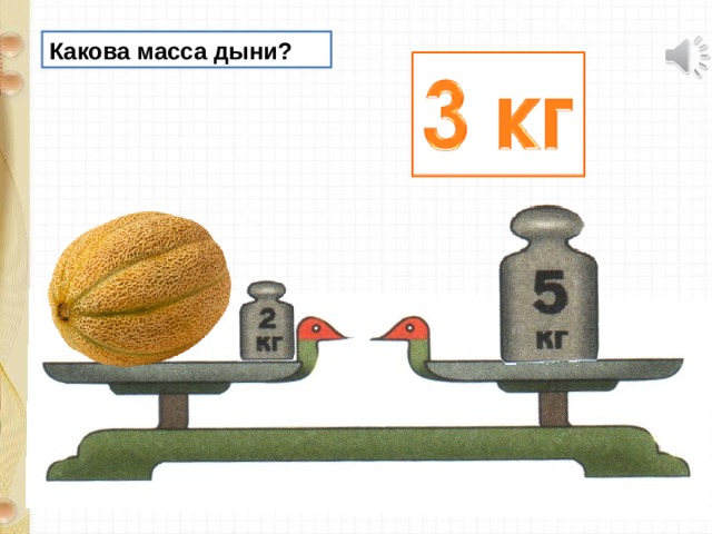 Какова масса дыни? 