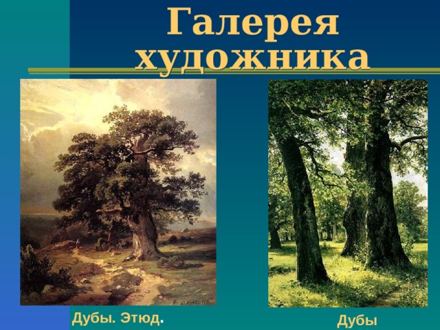 Галерея художника Дубы.  Этюд . Дубы 