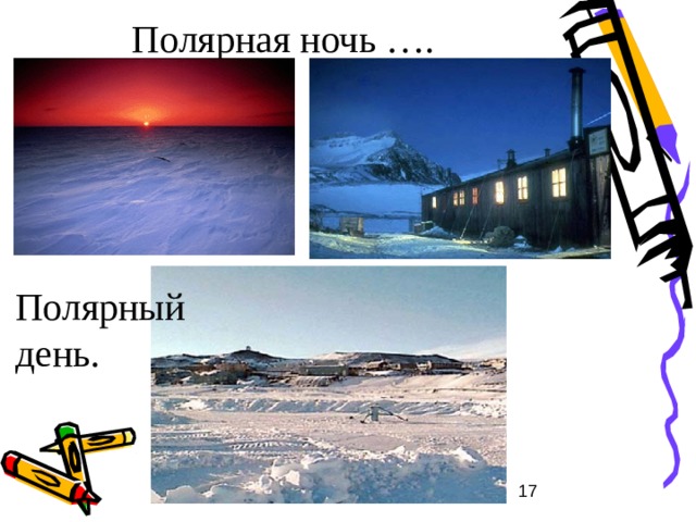22 июня- день летнего солнцестояния.  Солнце в зените над (23,5 ° с.ш.) -Северным тропиком;  над Северным полярным кругом и Полюсом (66,5 ° с.ш.) – полярный день.  Задание №1.: Самостоятельно опишите день зимнего солнцестояния. Дни равноденствий – это такое положение Солнца, когда на всем земном шаре, кроме полюсов, Солнце находится на линии горизонта не поднимаясь и не опускаясь, день будет равен ночи. Задание №2: Назовите эти дни.  