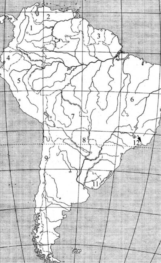 Южная америка физическая карта контурная - 87 фото