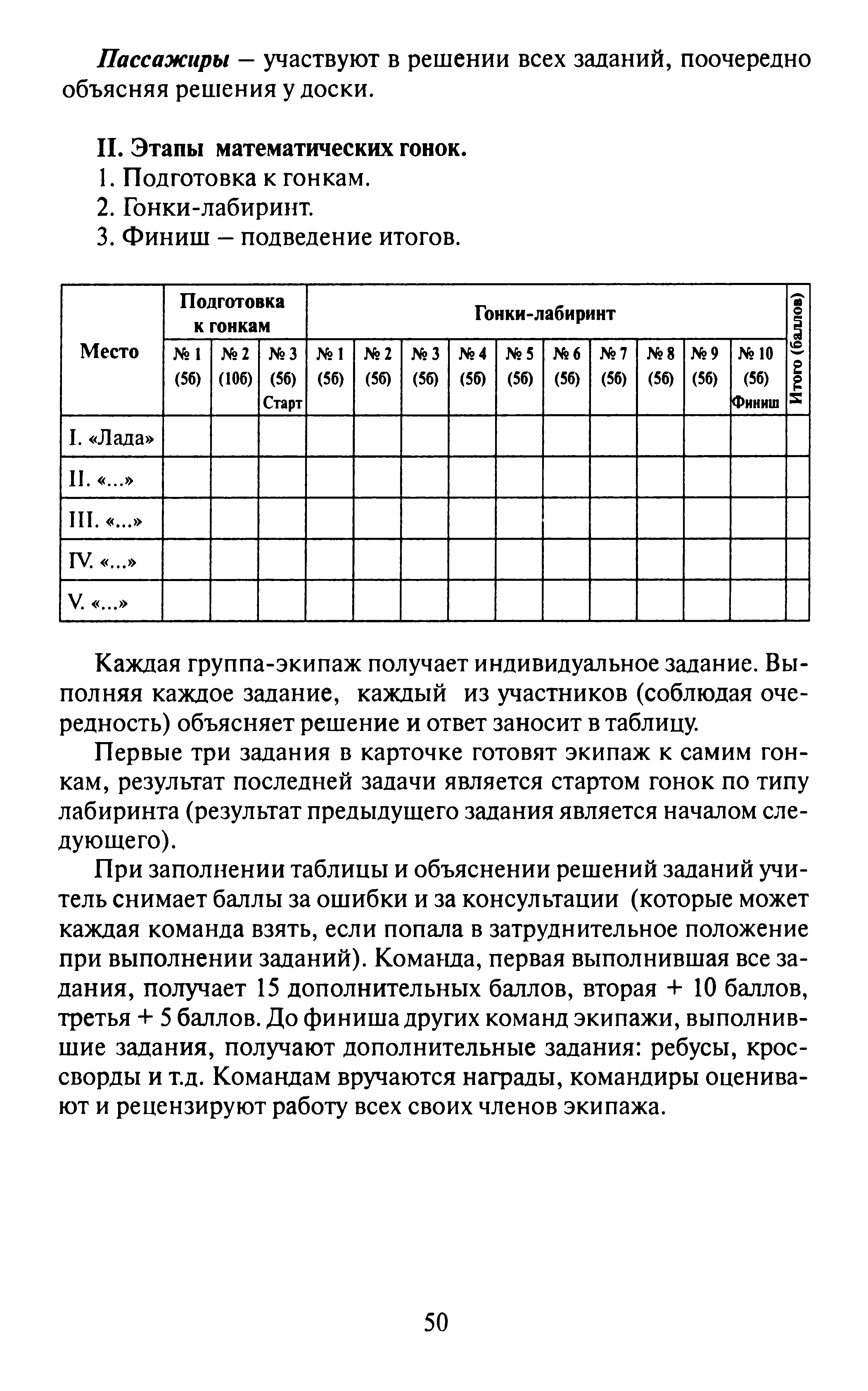 Математические гонки 