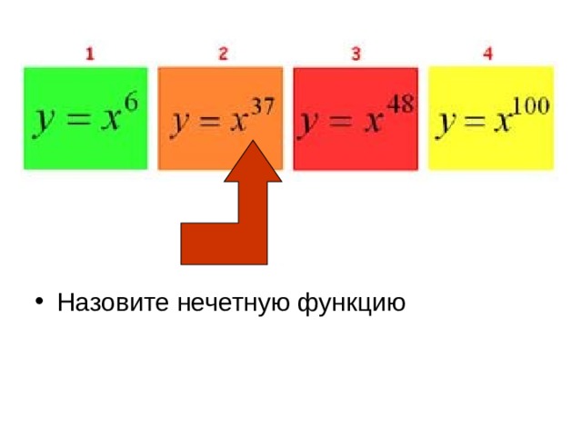 Назовите нечетную функцию 