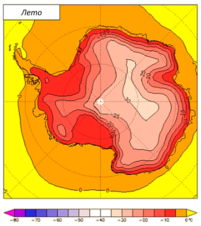 Климатическая карта антарктиды