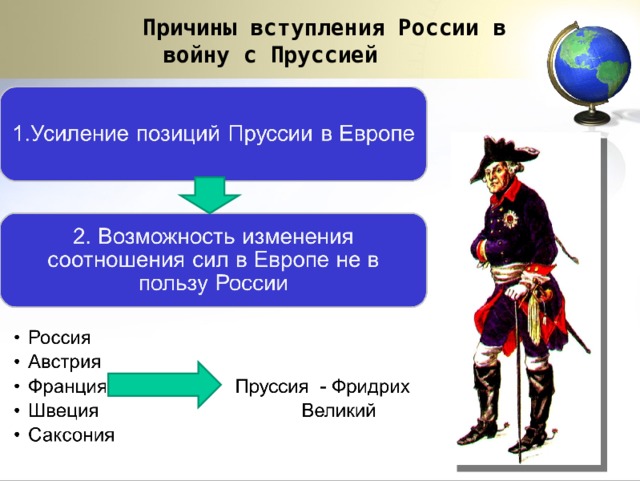  Причины вступления России в войну с Пруссией 