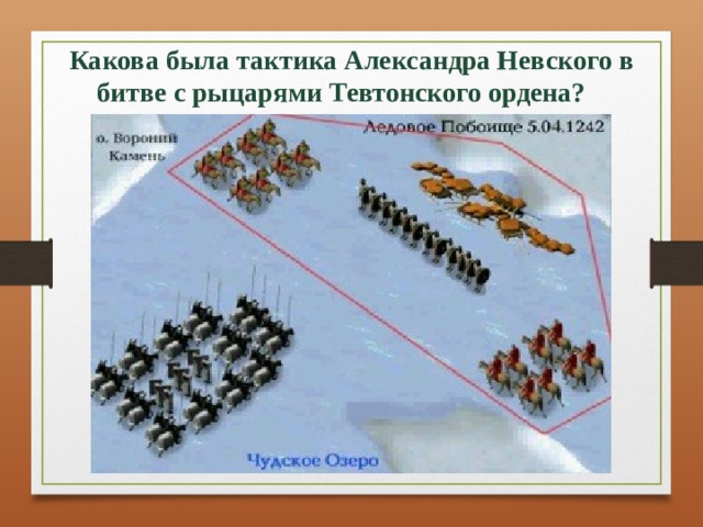 Какова была тактика Александра Невского в битве с рыцарями Тевтонского ордена?  