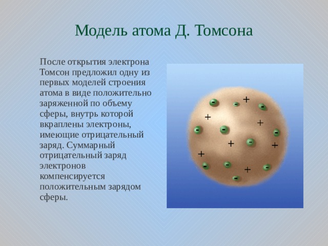 Ядерная модель атома презентация