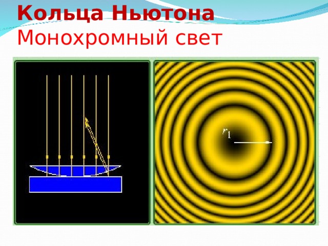 Кольца Ньютона  Монохромный свет 