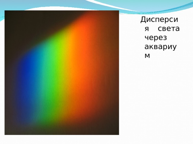 Дисперсия света через аквариум Дисперсия света через аквариум Дисперсия света через аквариум Дисперсия света через аквариум 