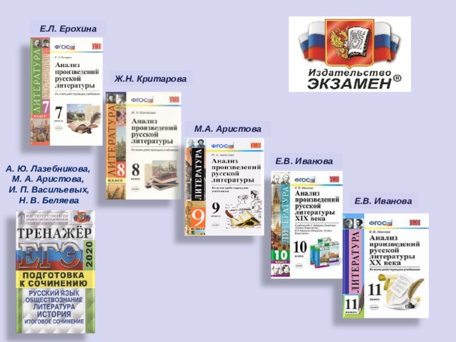 Е.Л. Ерохина Ж.Н. Критарова М.А. Аристова Е.В. Иванова А. Ю. Лазебникова, М. А. Аристова, И. П. Васильевых, Н. В. Беляева Е.В. Иванова  