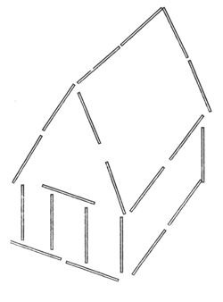 Домик из счетных палочек схема