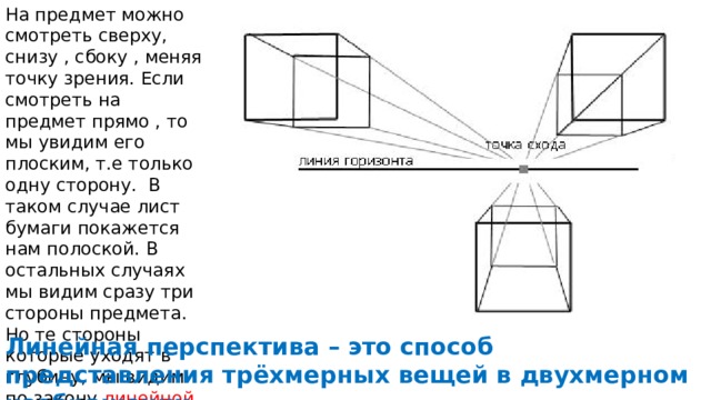 Изображение объема на плоскости 6 класс презентация