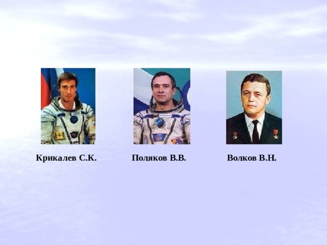 Крикалев С.К. Поляков В.В. Волков В.Н. 