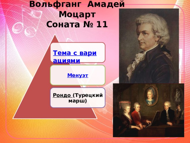 Вольфганг Амадей Моцарт Соната № 11 Менуэт Рондо (Турецкий марш) 