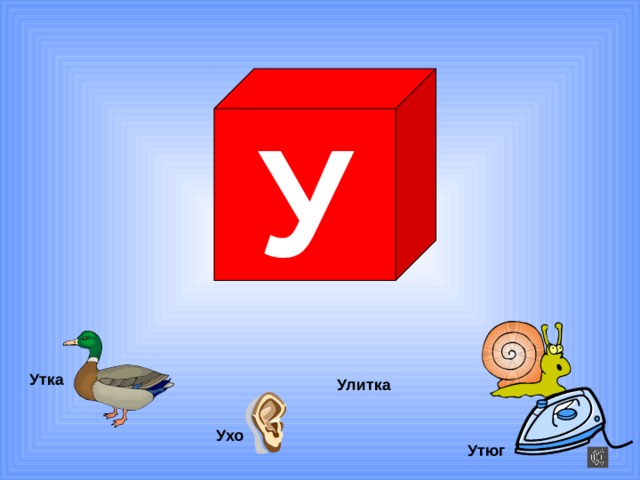 У Утка Улитка Ухо Утюг 