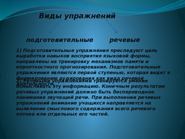 Обучение аудированию как виду речевой деятельности