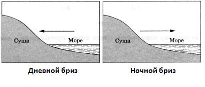 Схема ночного бриза география 6 класс