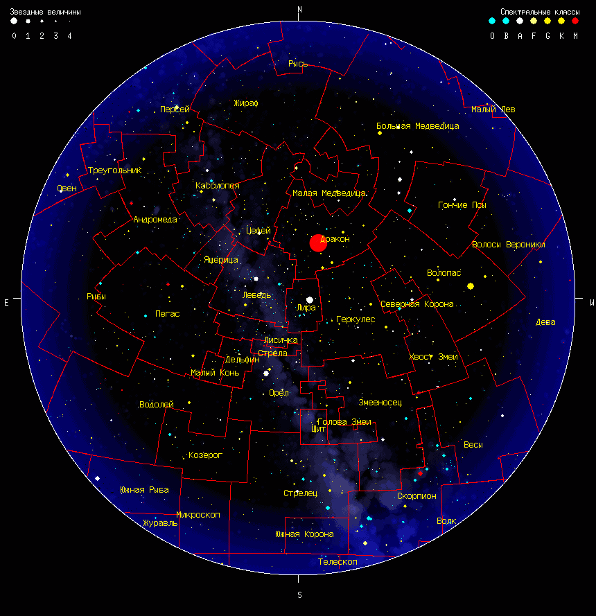 Карта звездного неба со всеми созвездиями - 89 фото