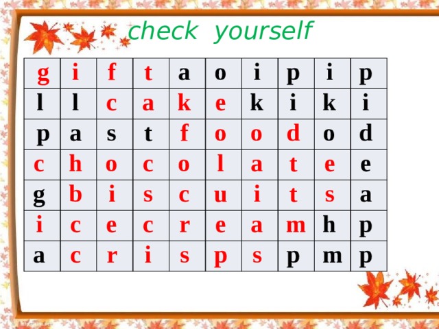 check yourself g l i f p l a c c t a a h g s k o b t o i a i f c e i c s c e o k o p c i r i c l o k u i a p d r s i i t o e p d t a e m s e s h a p p m p 