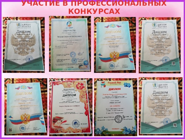 УЧАСТИЕ В ПРОФЕССИОНАЛЬНЫХ КОНКУРСАХ 