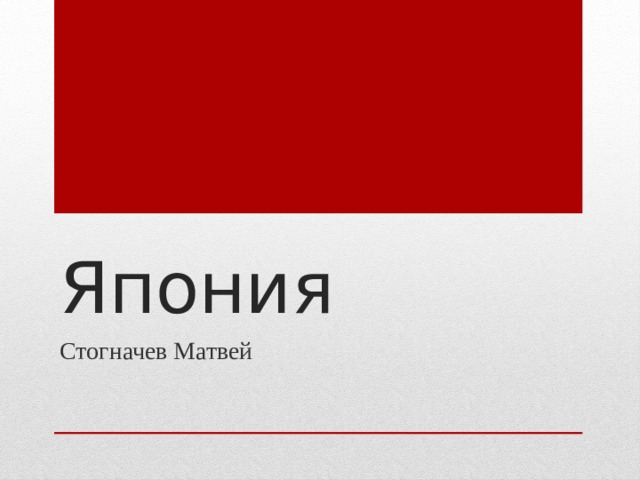 Япония Стогначев Матвей 