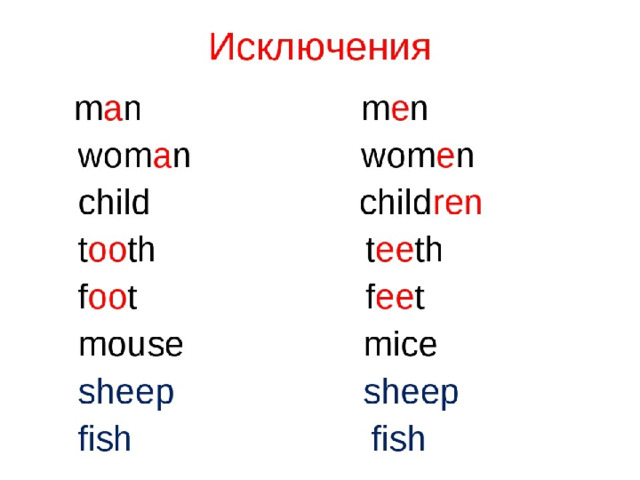 Множественное число 2 класс английский язык презентация