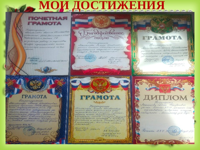 МОИ ДОСТИЖЕНИЯ   