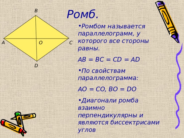 Площади ромба трапеции