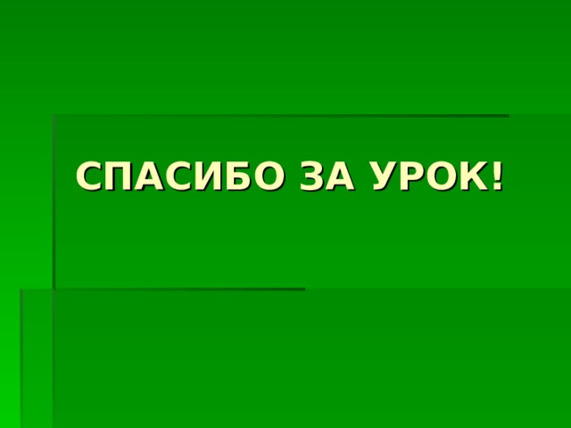 СПАСИБО ЗА УРОК! 
