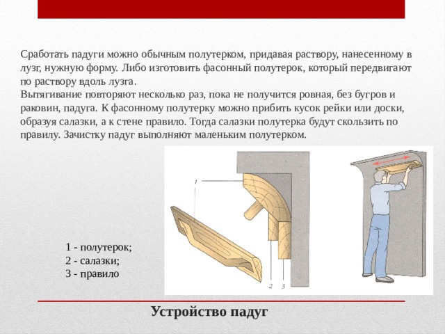 Вытягивание карнизов и тяг с разделкой углов