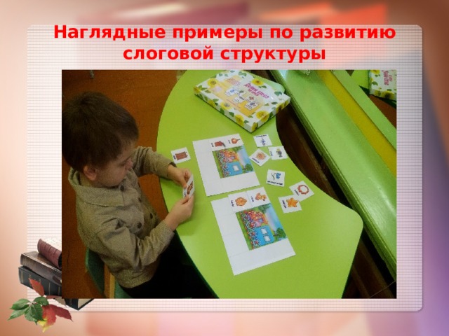 Наглядные примеры по развитию слоговой структуры 
