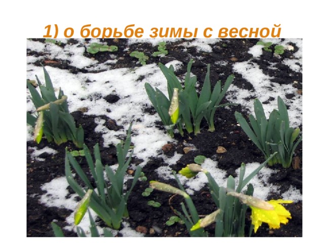1) о борьбе зимы с весной 