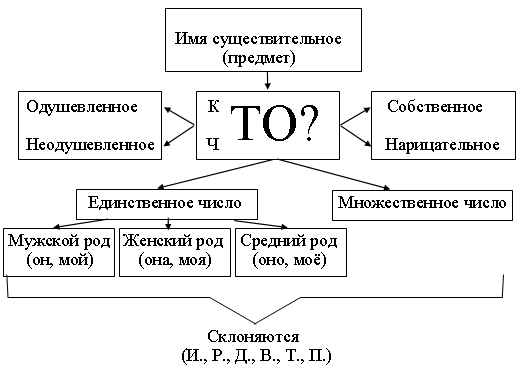 Опорная схема существительное