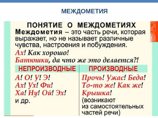 Междометие в схеме